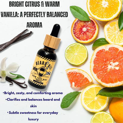 Beard Oil - Big Squeeze Vanilla-Citrus Growth Oil (1 fl oz) "Grow Your Mane"