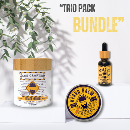 Trio Pack - Natural Beard Care Bundle - "Tame - Nourish - Grow"