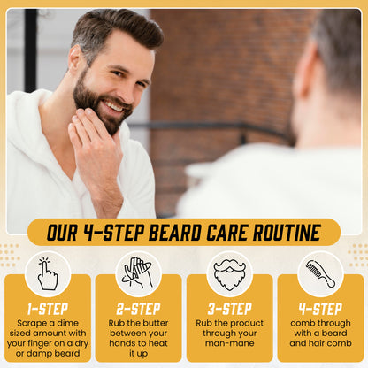 Lard Infused Beard Butter - Non Greasy - All Natural Scent (Unscented) 5.5 oz "Nourish Your Mane"