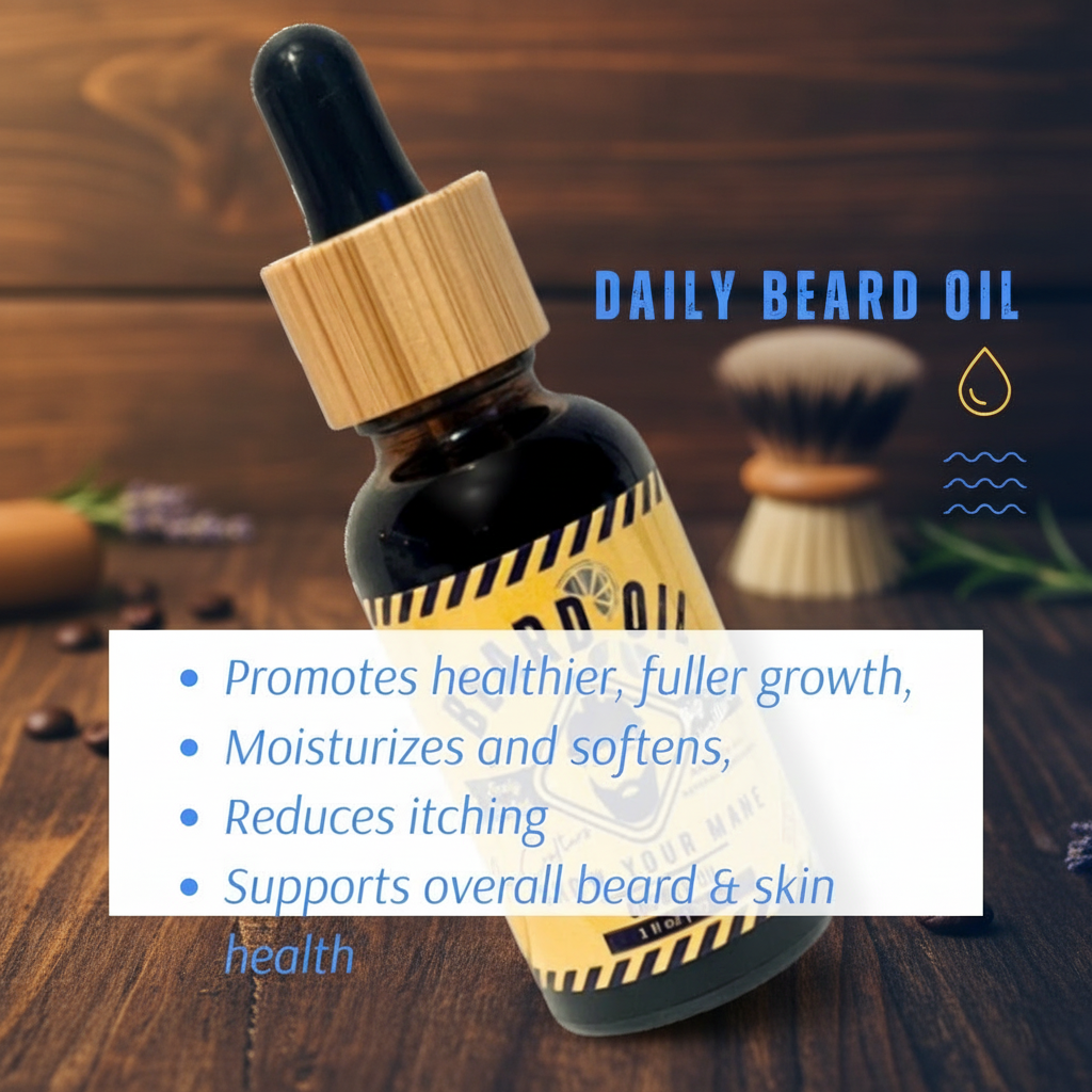 Beard Oil - Big Squeeze Vanilla-Citrus Growth Oil (1 fl oz) "Grow Your Mane"