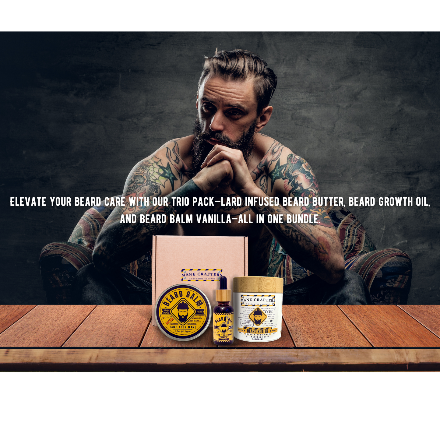Trio Pack - Natural Beard Care Bundle - "Tame - Nourish - Grow"