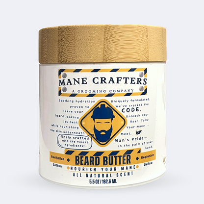 Lard Infused Beard Butter - Non Greasy - All Natural Scent (Unscented) 5.5 oz "Nourish Your Mane"