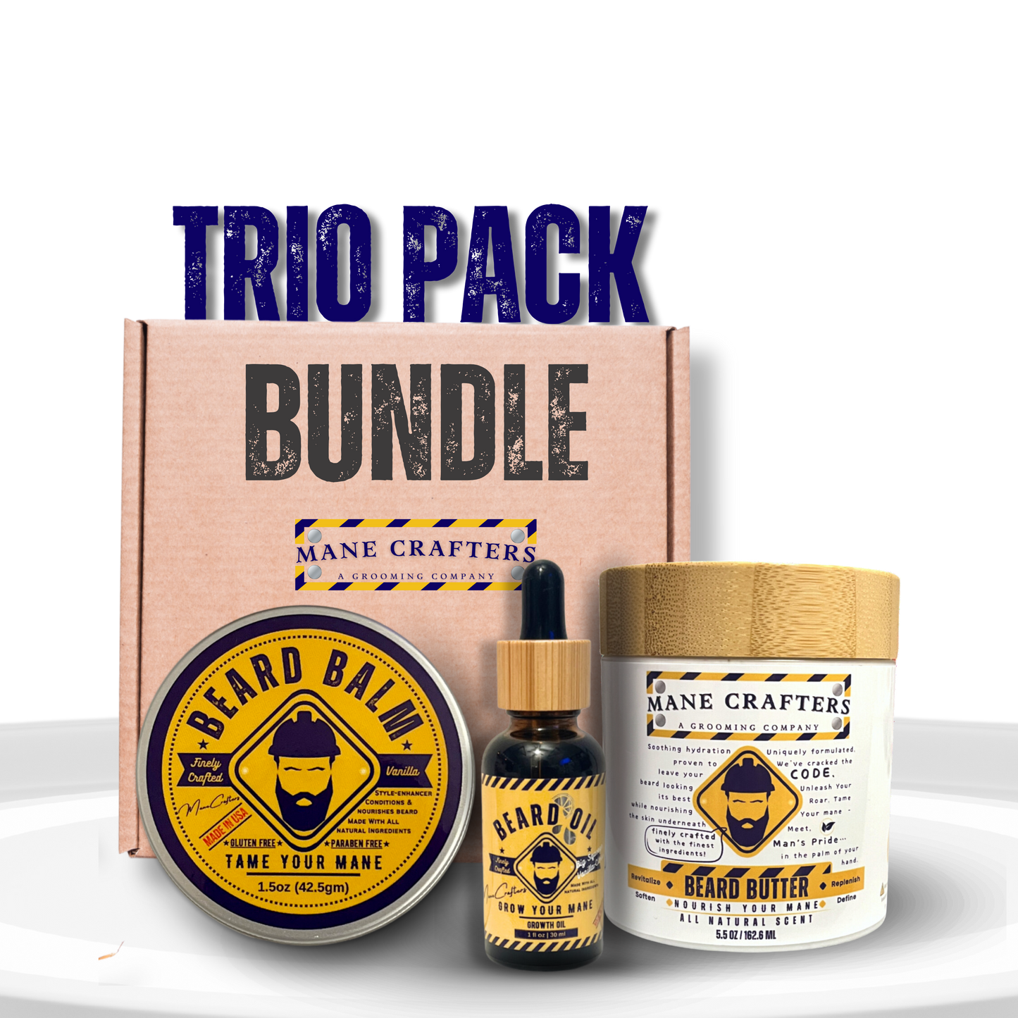 Trio Pack - Natural Beard Care Bundle - "Tame - Nourish - Grow"
