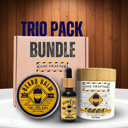 Trio Pack - Natural Beard Care Bundle - "Tame - Nourish - Grow"