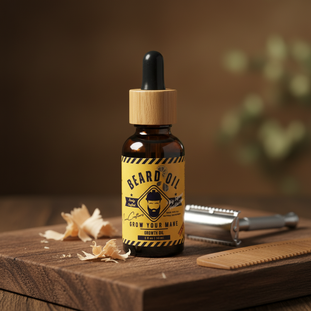 Beard Oil - Big Squeeze Vanilla-Citrus Growth Oil (1 fl oz) "Grow Your Mane"